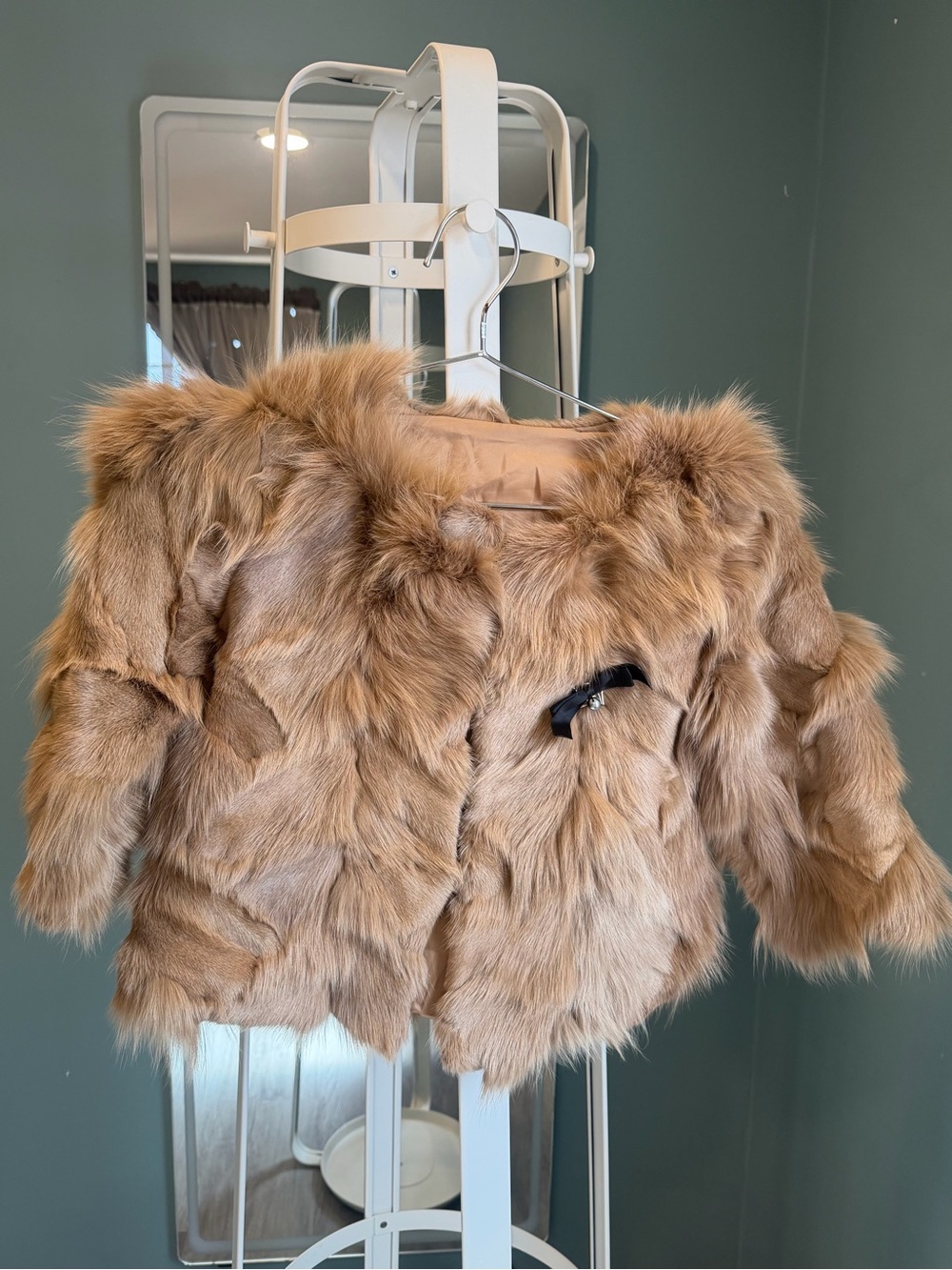 Vintage Champagne Fox Fur Cropped Glam Jacket